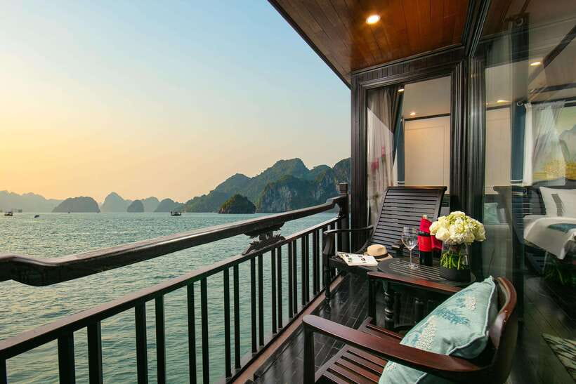 2-Day: Halong Lan Ha Bay 5 Stars Cruises w/Balcony & Bathtub - Day 2: Tai Chi Sunrise, Lan Ha Bay Kayaking, or Quan Y Cave