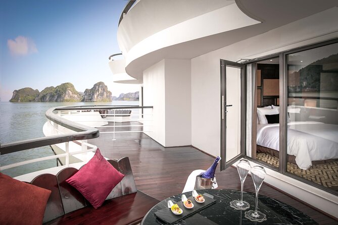 Ambassador Cruise Halong Bay–2 Days 1 Night with Private Balcony - Day 1 on the bay: boarding, panoramic lunch, and classic Halong activities