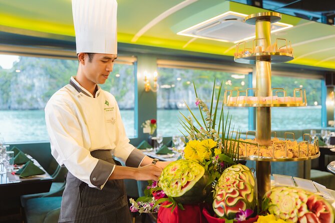 Amethyst Day Cruise The Most Luxury Day Tour Explore Halong Bay - Sung Sot Cave: big scale, classic Halong Bay drama
