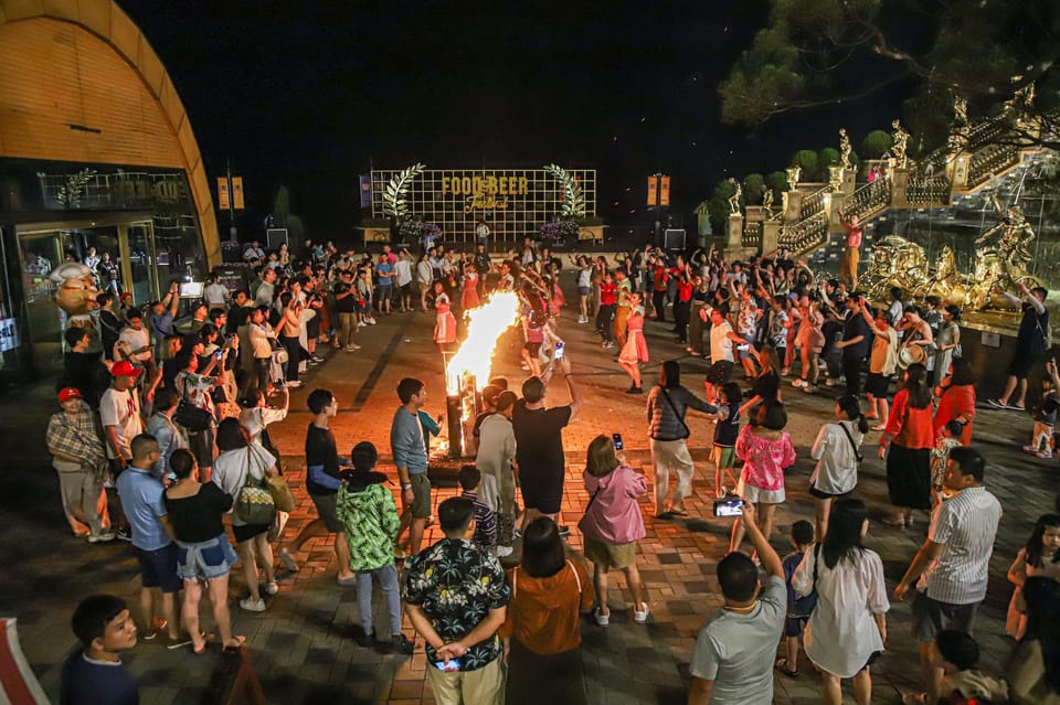 Ba Na By Night from Da Nang - Moon Kingdom by mountain railway: the newer section with a theme-park vibe