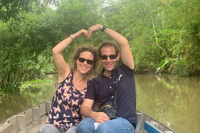 Boat tour on Mekong river see the sunset, small canal, Vegan dinner, street food - Pagoda stops after the boat: Ong Temple and Munirangsyaram