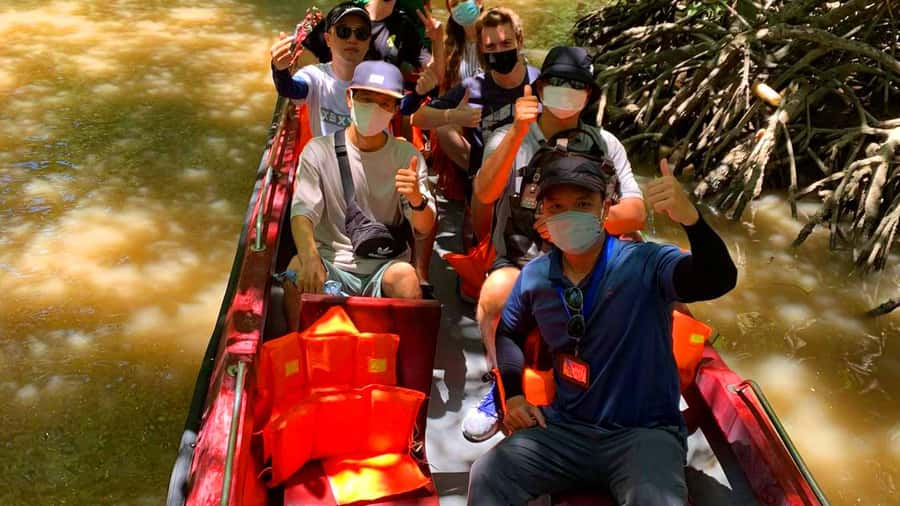 Can Gio: Monkey Island, Guerilla Camp, Mangrove Forest - Speedboat to the Sac Guerilla Camp: Jungle War History, in Real Space