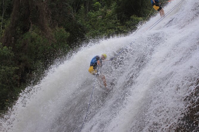 Canyoning & 2400m Alpine Coaster Activity in Dalat - Base camp training: knot tying, harness wearing, and controlled rappel basics