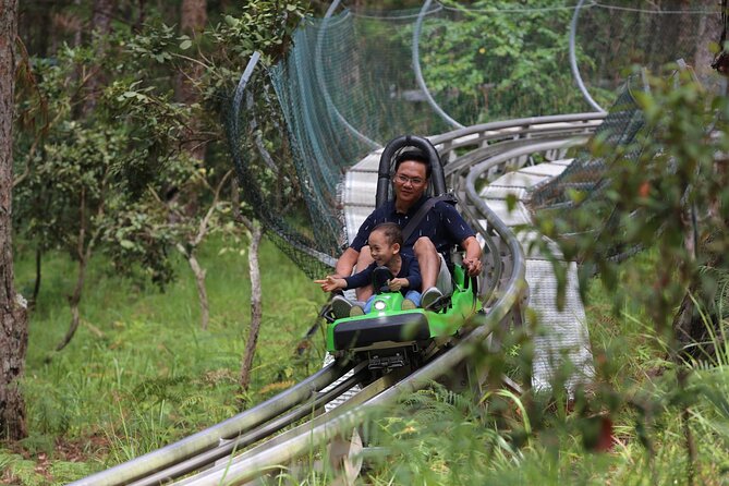 Canyoning & 2400m Alpine Coaster Activity in Dalat - The seven canyon challenge stations: zipline, lazy river, slides, and jumps