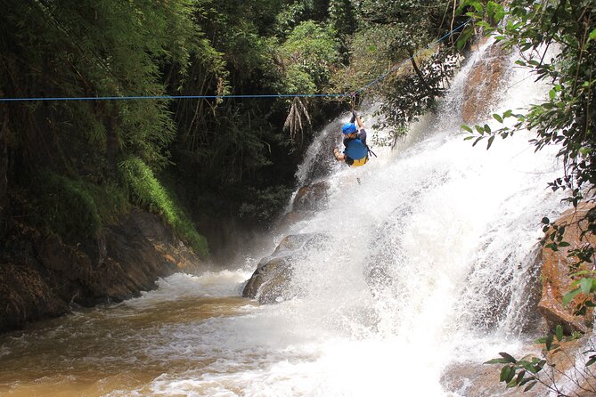 Canyoning & 2400m Alpine Coaster Activity in Dalat - Your first real descent: the 18m rappel beside the 30m waterfall