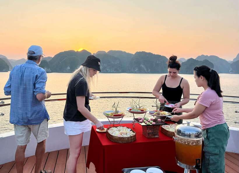 Cat Ba Island: Lan Ha Bay Full-Day with Luxury Cruise - Ba Trai Dao swim stop: water slide, jacuzzi, and a real chance to cool off