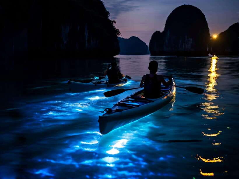 Cat Ba: Sunset and Night kayak with bioluminescent plankton - Floating home dinner: traditional food plus a calm wait before kayaking