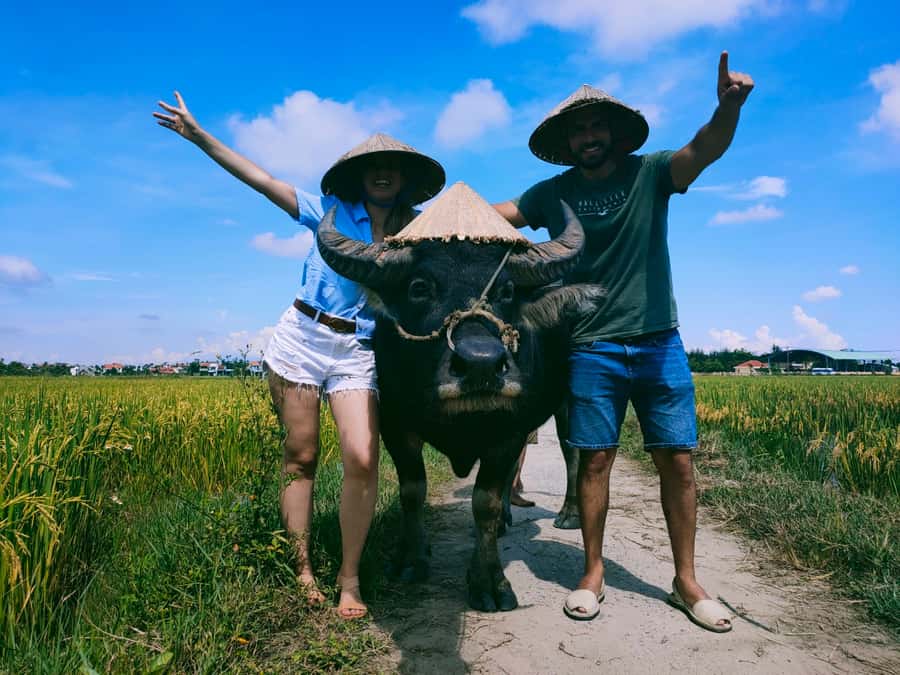 Cycling, Water Buffalo Riding, Traditional Farming Life - Cam Thanh: War-Shelter Waterways to Coconut-Palm Village Life
