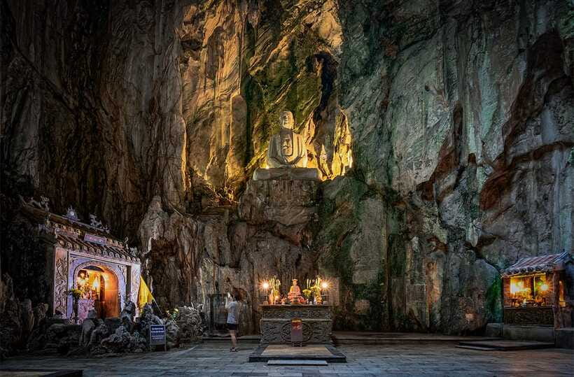DaNang/HA: Lady Buddha, Marble Mountains, Am Phu Cave Tour - Marble Mountains Cave Walks: Steps, Towers, and Stone Craft at Non Nuoc