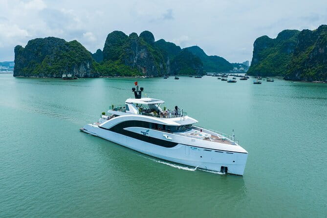 Day Trip - Luxury Experience in Ha Long Bay by Saquila Yacht - Entering Saquila Yacht at Ha Long International Cruise Port