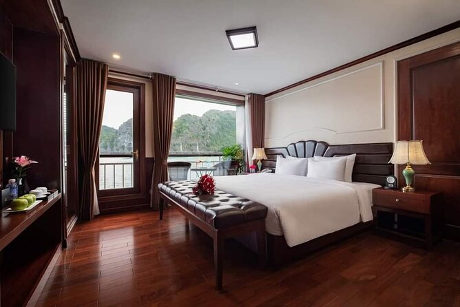 Dora Cruise Luxury 5 Star in Halong & Lan Ha Bay 2 Days 1 Night - Included Activities: Kayaking, Cooking Class, Squid Fishing, and Tai Chi