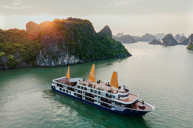 Erina Cruise Lan Ha Bay 2 days 1 night with roundtrip transfer - Onboard comfort at Erina: A/C cabin, meals, and what 5-star really means