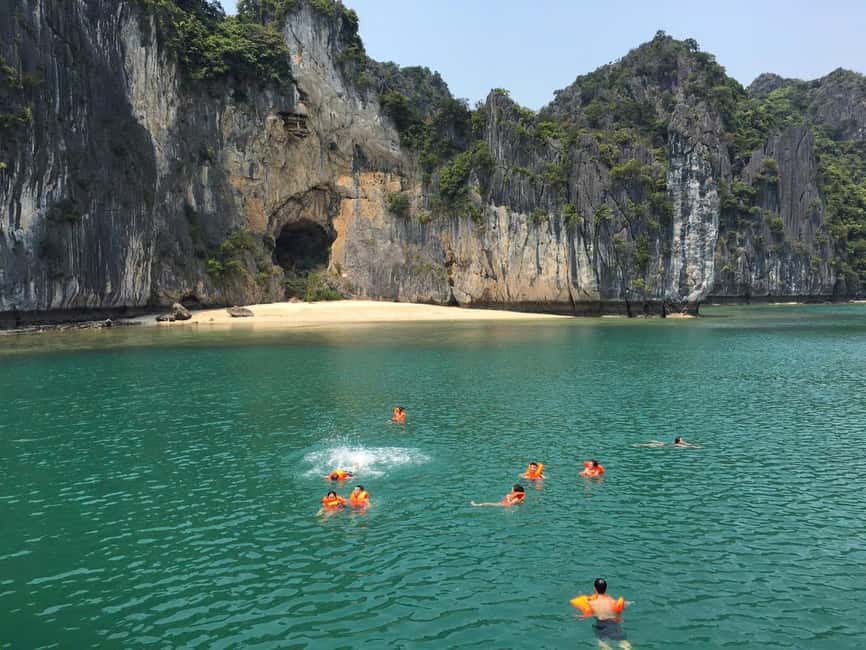 From Cat Ba: Lan Ha and Monkey Island Full Day Boat Trip - Monkey Island at 15:00: Limestone Cliffs and Sunset Magic