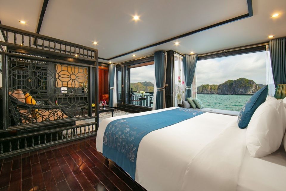 From Hanoi: 2-Day Lan Ha Bay 5-Star Cruise with Balcony - Day 1 in Ao Ech: kayaking, swimming, and sunset with snacks and fun