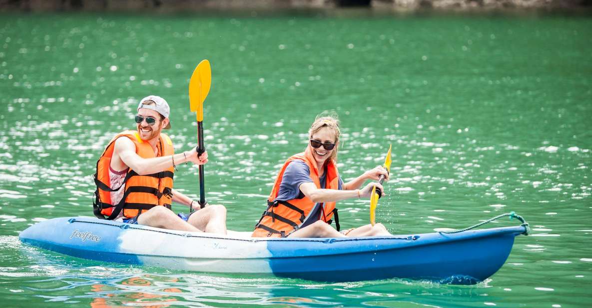 From Hanoi: Halong Bay 1 Day Trip Visit Cave, Island, Kayak - Lunch on board at 12:30: seafood, crew service, and a real break