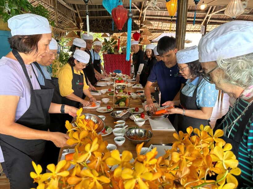 From Hoi An: Authentic Vietnamese Cooking Tour - Cooking Four Vietnamese Dishes in a Real Teaching Session