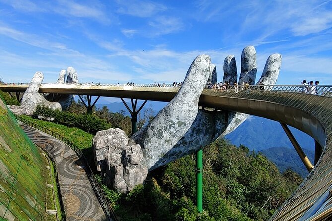 GOLDEN BRIDGE - Guided Tour in the Early Morning to Avoid Crowds - Sun World Ba Na Hills: cable-car views and French Village story details
