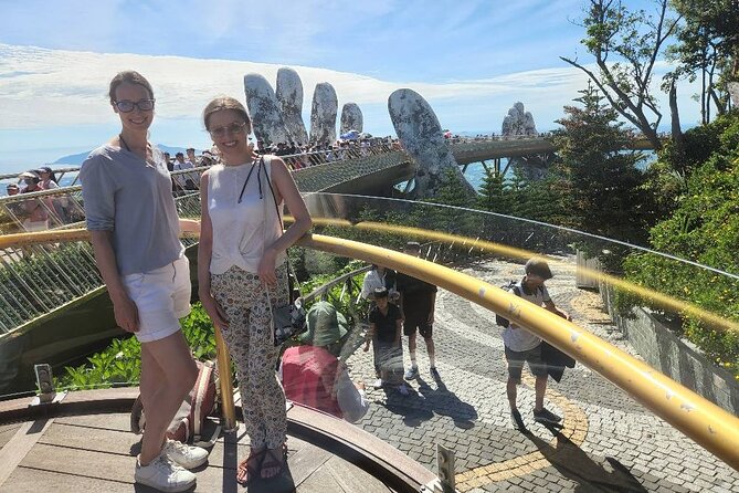 GOLDEN BRIDGE &MARBLE MOUNTAIN-AM PHU CAVE(Hell Cave)Private Tour - Linh Ung Pagoda and the French Village area: spiritual stop plus atmosphere