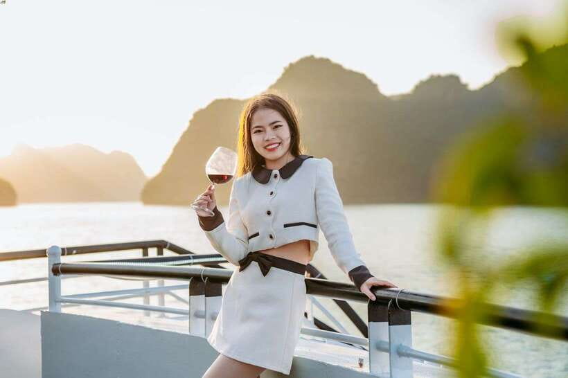 Ha Long Bay Day Trip with Best Price - Sunset party on the upper deck: simple snacks, good timing