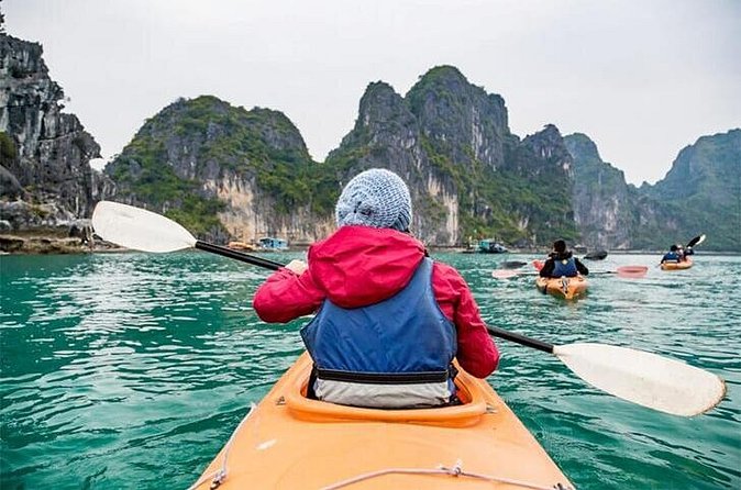 Halong Bay Cruise With Cave, Kayaking, Swimming - Buffet Lunch - Titop Island: swimming plus the view from the peak