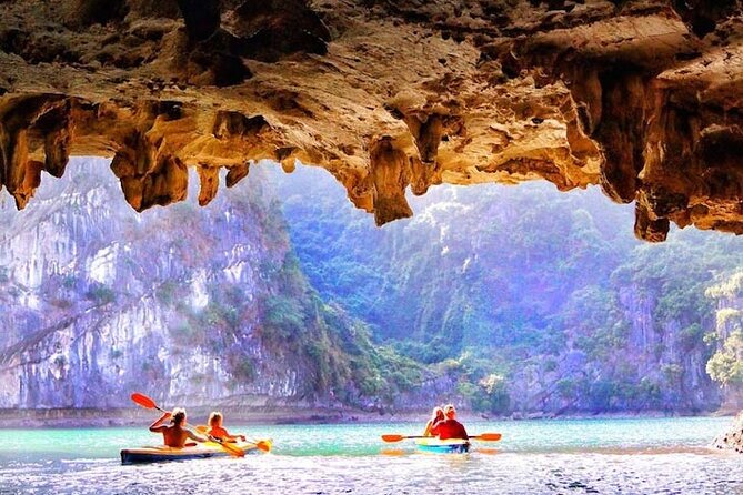 Halong Bay Day Tour By Diamond Era Cruise,Titop,Sung Sot & kayak - Sunset party on the sundeck: fun tea and music, not a quiet postcard