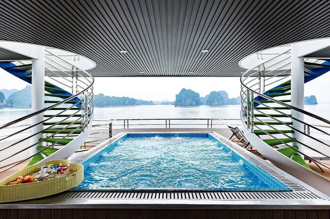Halong Bay Day Tour Luxury Cruise With Jacuzzi and Buffet Lunch - Buffet lunch (Vietnamese and Western) that keeps you fueled