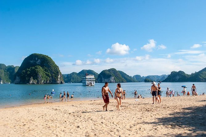 Halong Bay Day Tour With Titop Island, Cave, Kayak & Lunch - Sung Sot Cave: The Most Famous Cave, With Real Stairs