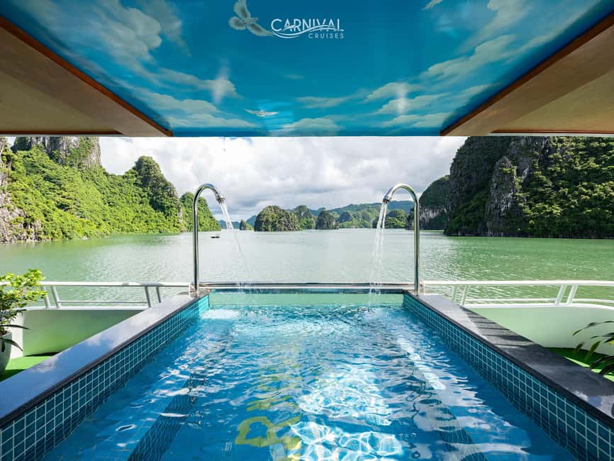 Halong Bay: Luxury Day Cruise w/ Pool, Kayak, Free Transfer - Luon Cave Kayaking or Bamboo Boat: The Lagoon Experience