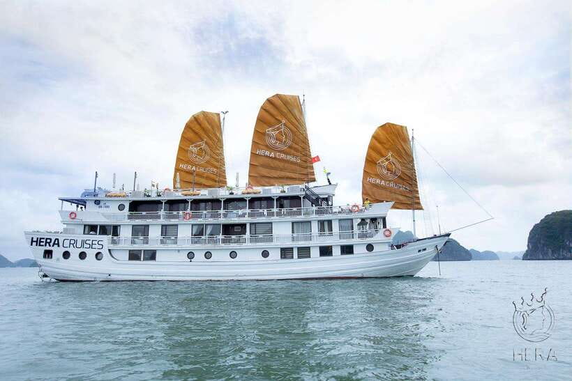 Hanoi: 3D2N Ha Long, Lan Ha Bay by Hera Grand Luxury Cruise - Day 1: Hanoi to Ha Long, Surprising Cave, Titop Island, then sundeck dinner