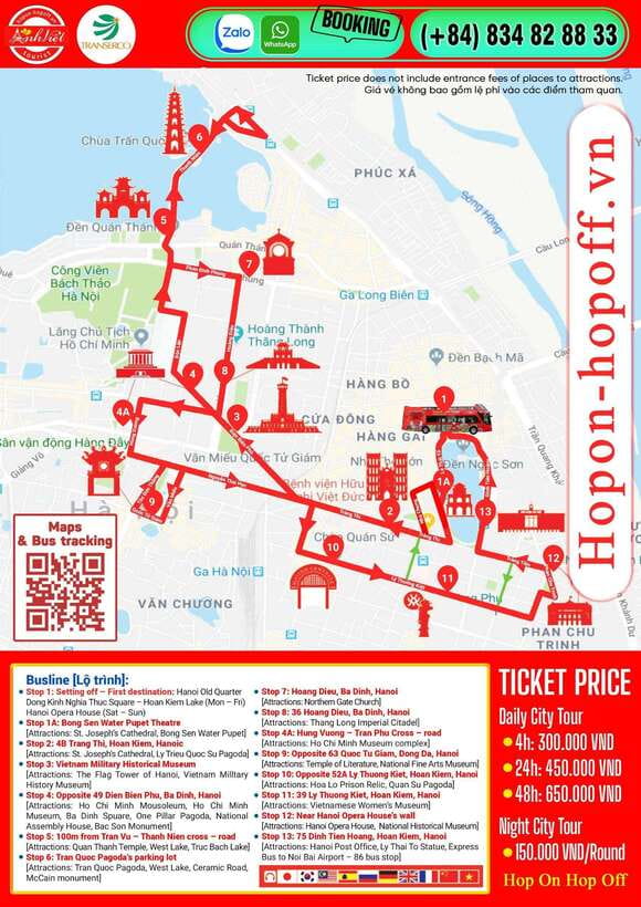Hanoi: Centuries of Highlights in 1 Hour by Open-Top Bus - A One-Hour Loop That Covers Hanoi’s Biggest Names