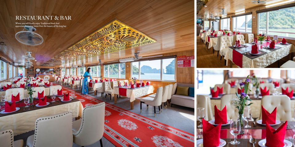 Hanoi: Ha Long Bay Cruise Day Tour visit Titop island & Cave - The boat sunset party: snacks, wine, and views