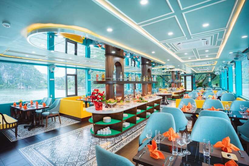 Hanoi: Ha Long Bay Day Tour - Apollo Cruise, Jacuzzi, Buffet - Buffet lunch + limestone scenery: how to make midday worth it