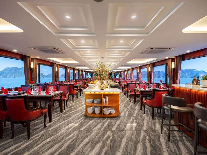 Hanoi: Halong Bay Full-Day Tour with 5-star Diamond Cruise - Lunch on board: buffet lunch with real variety