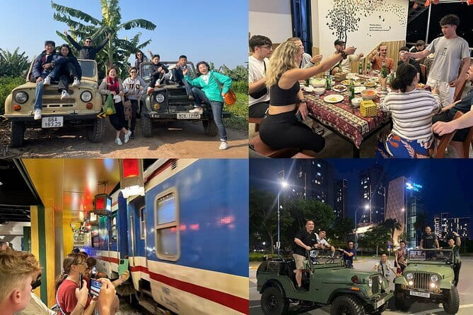 Hanoi Jeep Night Street Foodie Tour, Train Street and Egg Coffee - Old Quarter night street views and first bites on the same ride