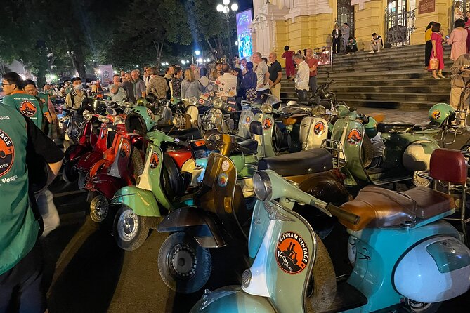 Hanoi Vespa After Dark Street Food Tour -Hidden Gem-Train Street - Hanoi Opera House: Photo Time With Historical Context