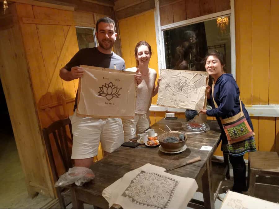 H'Mong traditional beeswax batik - Tea Break and Instructor Interaction (Including Names People Mention)