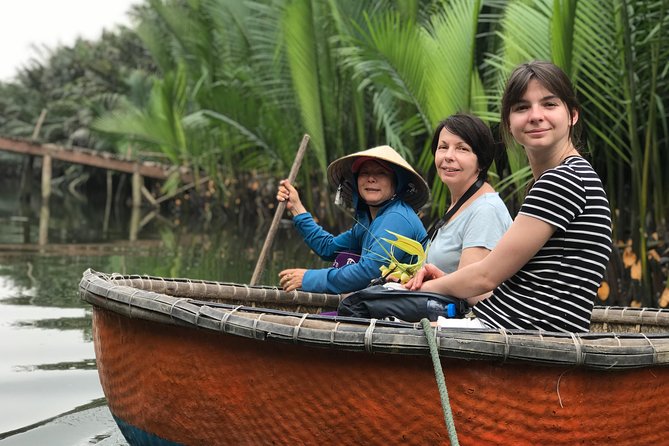 HOI AN Vegetable Village, Basket Boat, Palm Forest PRIVATE TOUR - Cẩm Thanh basket boat ride: a local tool you get to use