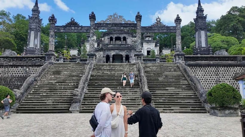 Hue: Dragon Boat, Perfume River, Pagoda & Royal Tomb Tour - Khai Dinh Tomb on Chau Chu Mountain: East-meets-West style in stone