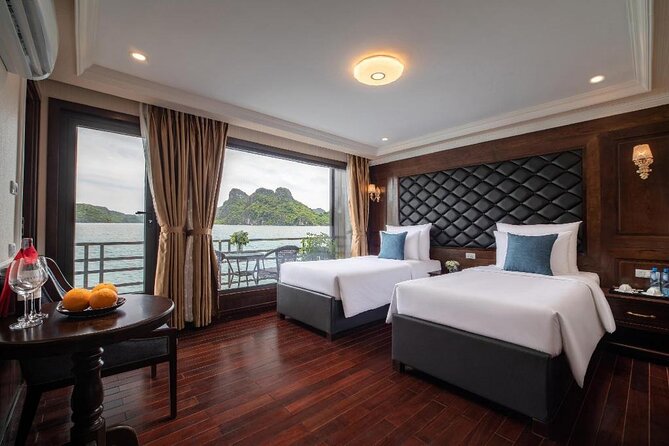 La Pandora Cruise Explore Ha Long Bay and Cat Ba Island 2 days 1 night on boat - Day 1 in Cat Ba: Vietnamese lunch, onboard activities, and a night in your own cabin