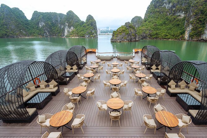 Luxury 5-Star Ha Long Bay Day Cruise with Buffet Lunch from Hanoi - Onboard cruising time: light breakfast, big views, and pool access