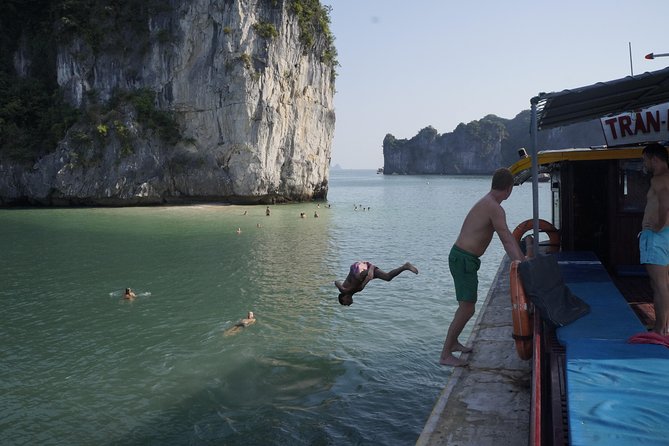 Most favorite full day boat tour with kayaking in Lan Ha bay, Ha Long bay - Three-peach beaches: swimming plus a little wow-factor