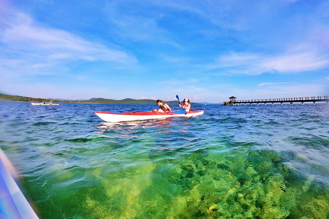[PRIVATE CHARTER] SEA-KAYAKING along HALF-MOON BAY & SUNSET DRIFTING & DINNER - Casuarina Beach Break: The Coconut + Swim Reset