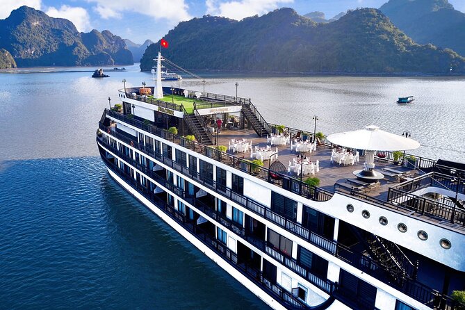 RITA CRUISE - LUXURY 5 STAR CRUISE in HALONG BAY from HANOI - Your cabin: balcony views, bathtub shower, and quiet comfort