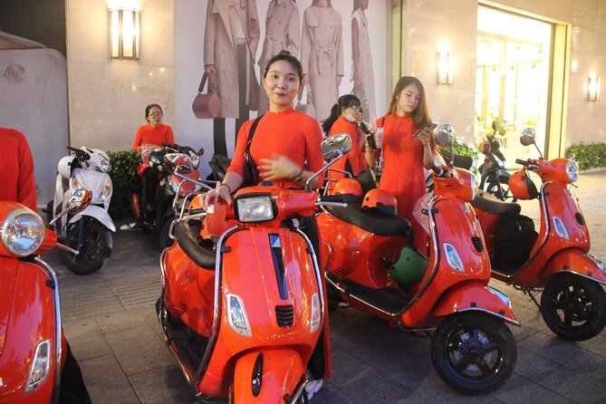 Saigon Vespa By Night Street Food With Female Riders Ao Dai - Stop Two: bánh xèo and nem lụi, the “family smell” you can’t fake