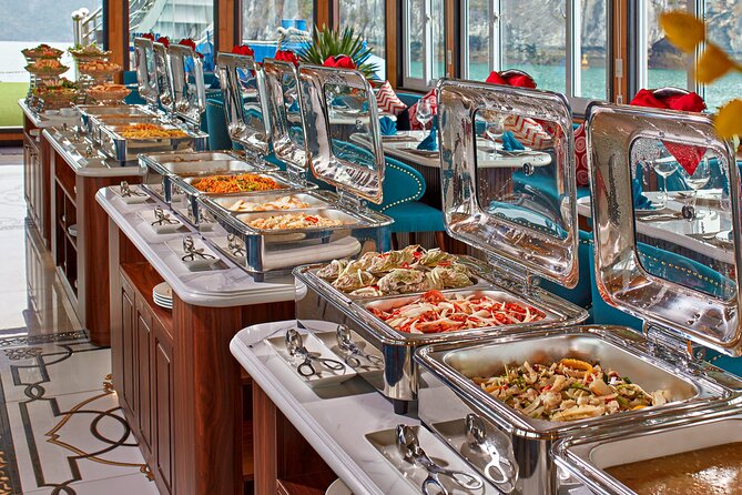 Sea Lion Luxury 5-Star Halong Day Cruise,Buffet Lunch,Shuttle Bus - Buffet Lunch and Sunset Party: Included Food, Variable Expectations