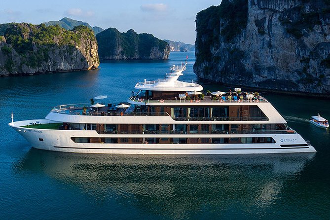Stellar of the Seas Cruise 2 Days/1 Night 5 Star All included - Day 1 on the water: lunch, Ba Trai Dao swim, sunset party, and BBQ dinner