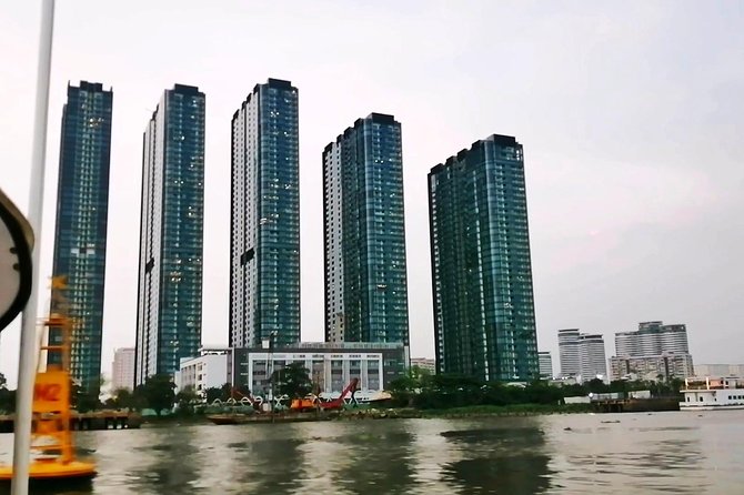 Sunset City-Dragon Floating Temple on River with LUXURY SPEEDBOAT - Saigon Bridge, Thu Thiem Bridge, and the Vinhomes skyline you can actually see