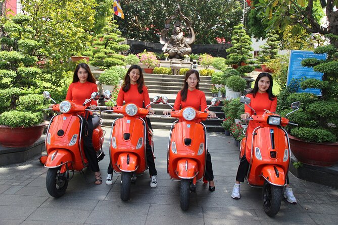 The Insider's Saigon With Female Ao Dai Riders Vespa 4,5 Hours - Ho Thi Ky flower market and Chợ Lớn (Chinatown) with Binh Tây Market and Thien Hau Pagoda