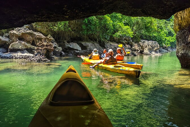 What a great combination, day cruise and night kayak with glowing biolumenescent - Lan Ha Bay on the water: hidden lagoons, tunnels, and cave kayaking